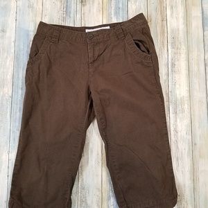 Old Navy Capri Cropped  Pants Solid Dark Brown